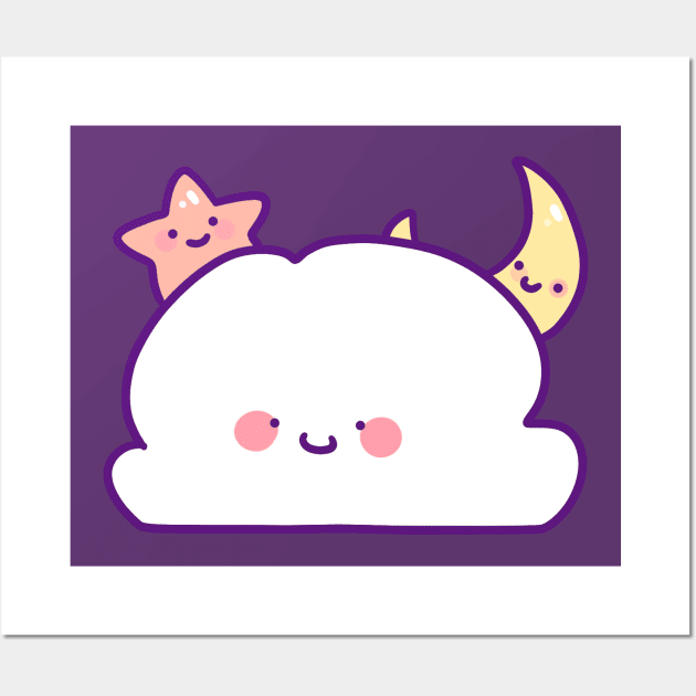 Cute Cloud Star and Moon Wall Art by saradaboru